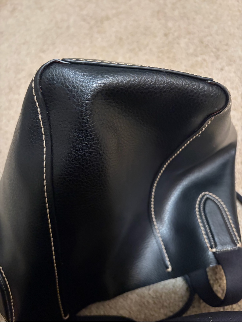 Coach Black Leather Tote with Red Interior Trim - Picture 8 of 8